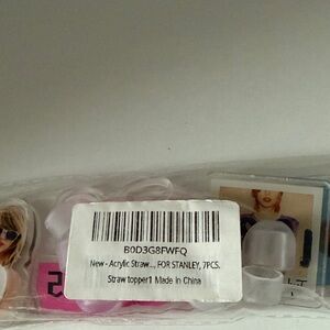 Stanley Pink Acrylic Straw Set - 7 Pieces Taylor Swift